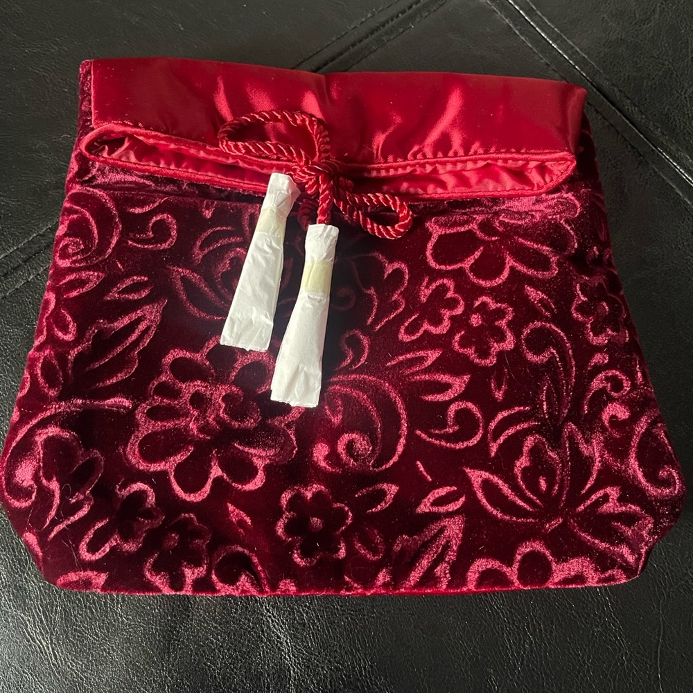 Guerlain Maroon Velour Pouch